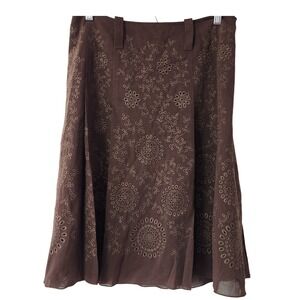 Per Se by Carlisle Brown 100% Wool flower A-Line skirt Cottagecore Boho